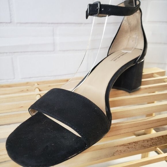ANTONIO MELANI Shoes - Antonio Melani Odella Black Suede Ankle Strap Block Heel Sandals Sz 12